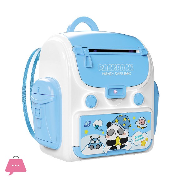 Cartoon Piggy Bank for Kids Auto Scroll Coin Password Unlock Backpack Money Box with Music Toy