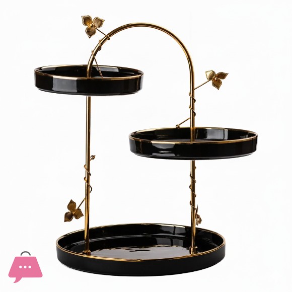 Ceramic 3-Tier Buffet Stand 30 x 30 x 41 cm Round