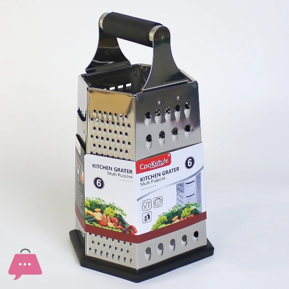 Cookstyle 6 Way Stainless Steel Multi Puipose Grater Anti-Slip Base