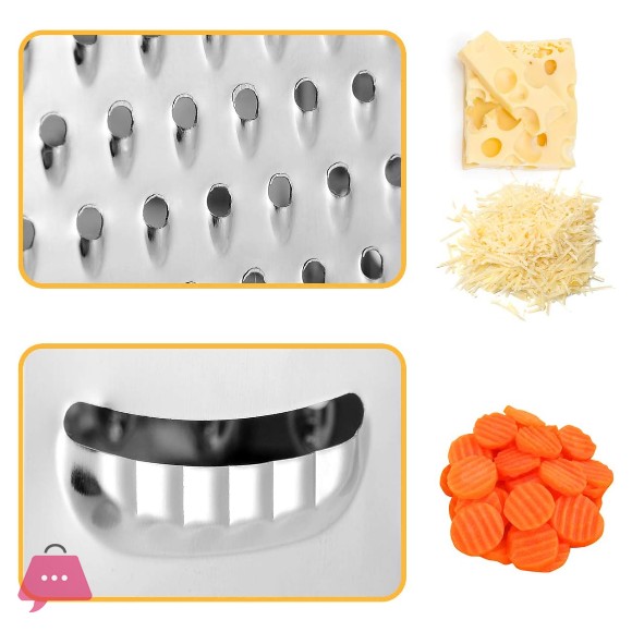 Cookstyle 6 Way Stainless Steel Multi Puipose Grater Anti-Slip Base
