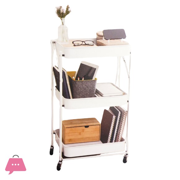Danny Home 3 Tier Metal Storage Utility Cart With Brake Wheels