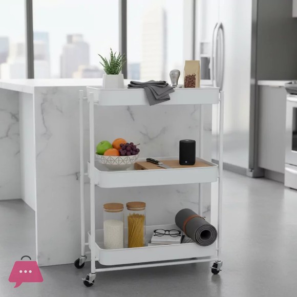 Danny Home 3 Tier Metal Storage Utility Cart With Brake Wheels