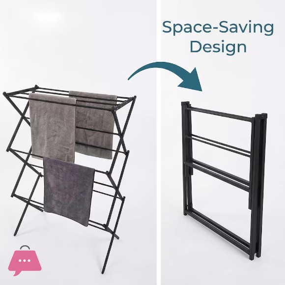 Danny Home 3 Tier Clothes Airer Drying Space Folding Indoor Laundry Dryer Rack