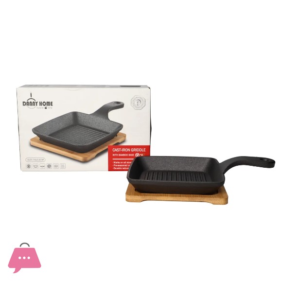 Danny Home Sizzling Fry Pan with Bamboo Base 23cm