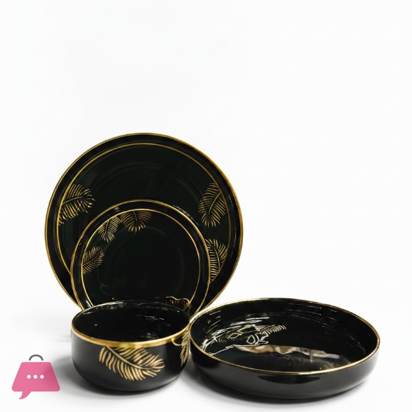 Porcelain Dinner Set of 24 Black