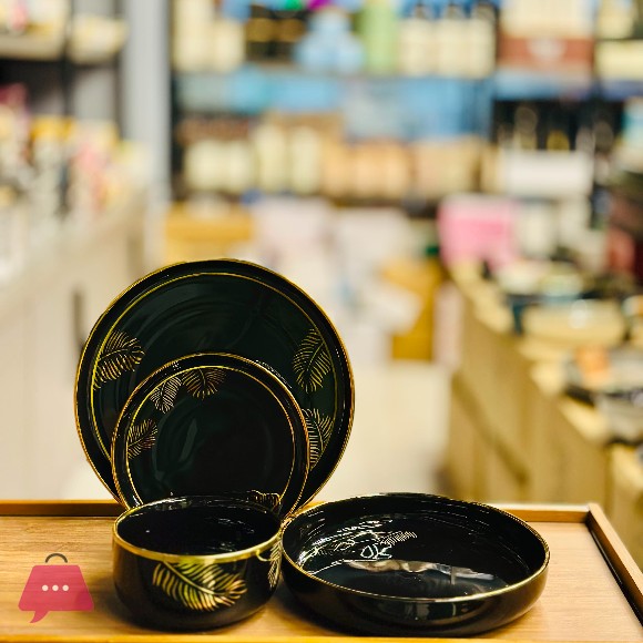 Porcelain Dinner Set of 24 Black