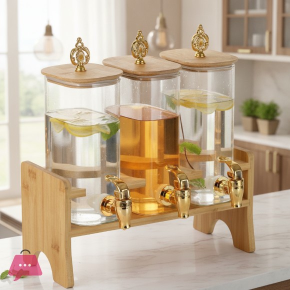Glass Dispenser Set 3 Pcs 1500ml Each