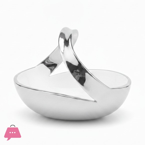 Elegant Fruit Display Basket Luxury Handle Ceramic Fruit Basket 12Inch