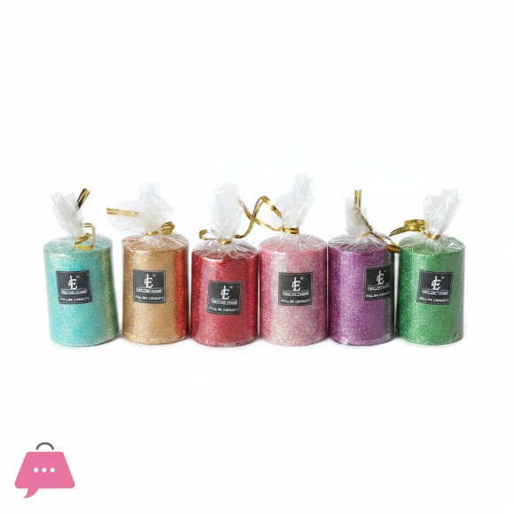 Glitter Candles 1.5 x 2.5 Inch