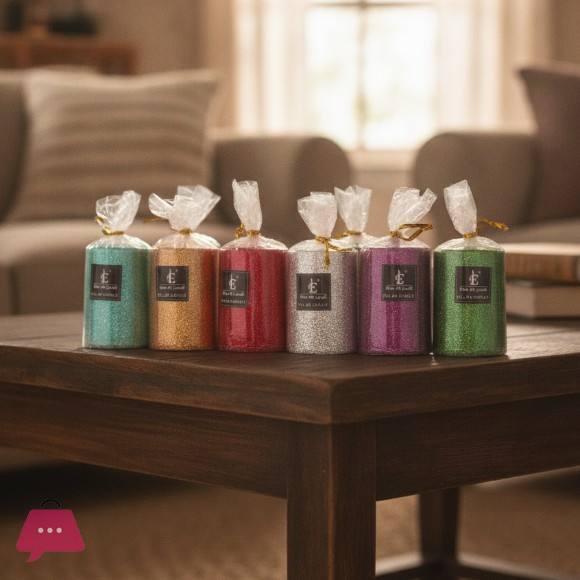 Glitter Candles 1.5 x 2.5 Inch