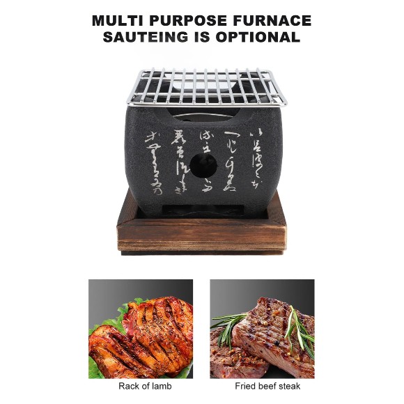 Japanese Charcoal Grill Small Multi Functional Fast Heating Mini Portable Barbecue Stove Hibachi Grill Outdoor Camping Grill - Small
