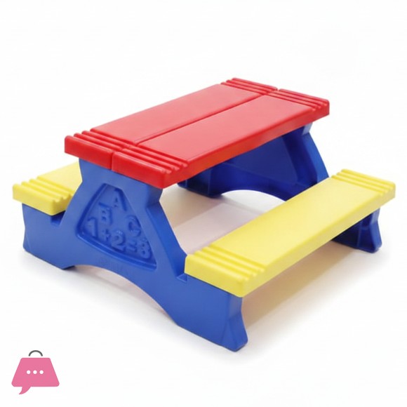 Kids Multi Purpose Indoor & Outdoor Picnic Table For 4 - 2 - 6 Years