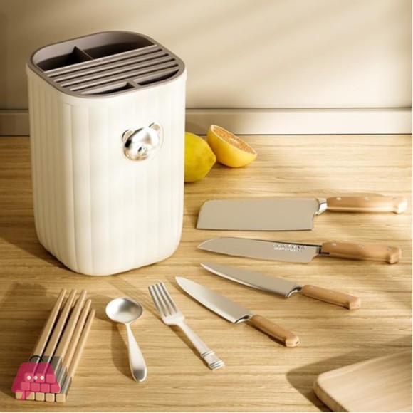 Knife Holder Detachable Kitchen Utensil Holder Countertop Chopstick Scissors Knives Organizer