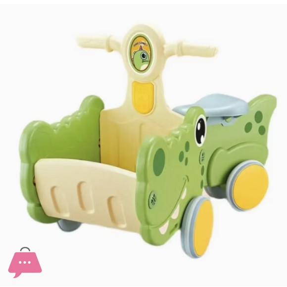 Learning Walker Interactive Cartoon Crocodile Shape Baby Balance Car Toy