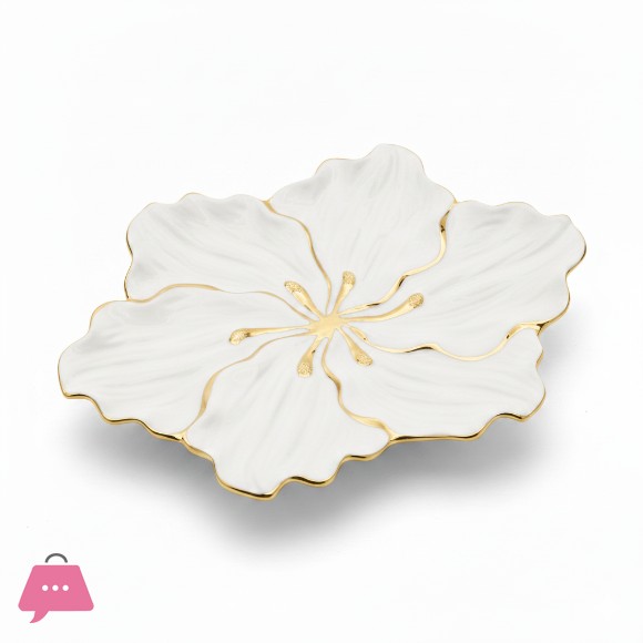 Lily Flower Shape Ceramic Plate 15 Inch