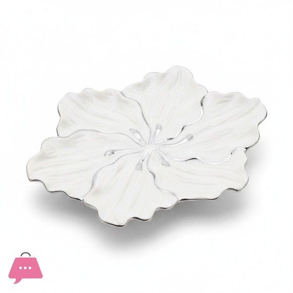 Lily Flower Shape Ceramic Plate 15 Inch