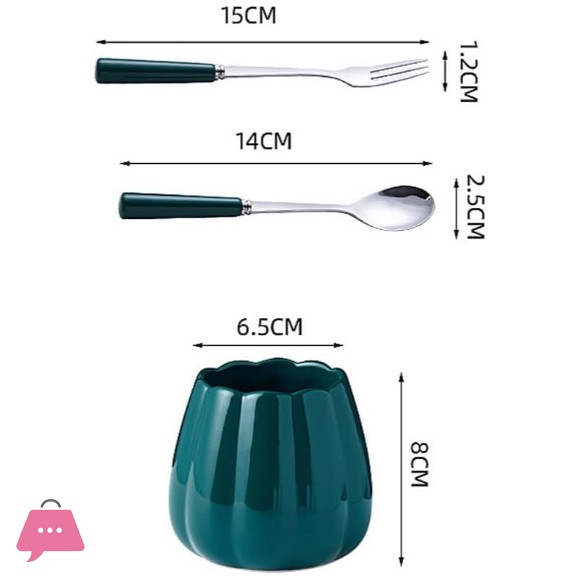 Luxury Ceramic Fruit Fork Set Stainless Steel Pick