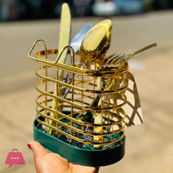Luxury Gold Plated Stainless Steel Metal Spoon and Fork Strainer