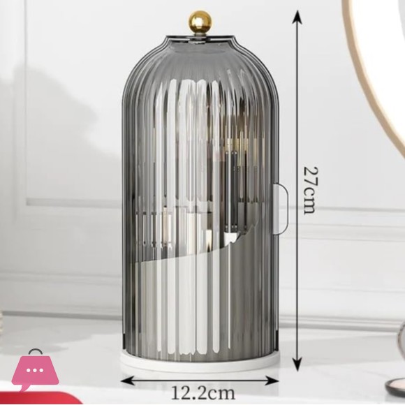 Makeup Brush Holder with Lid 360 Rotating Makeup Organizer