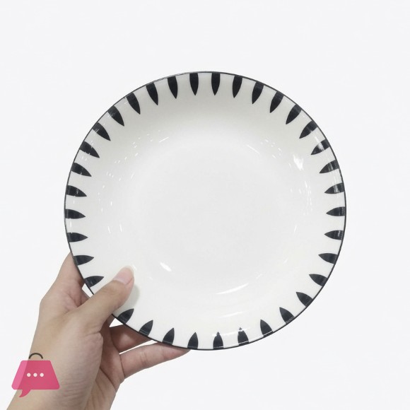 Mandala Black & White Porcelain Plate Set 18 Piece