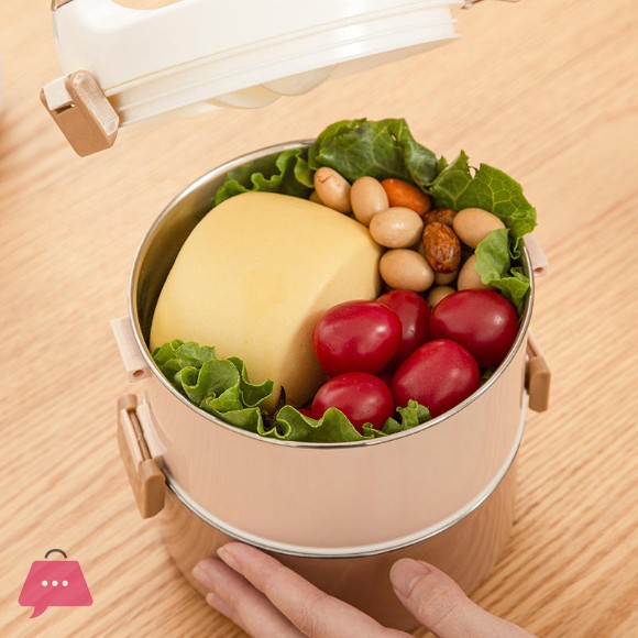 Modern Stainless Steel Portable Environment-friendly PP Plastic Lid Bento Box Lunch Box