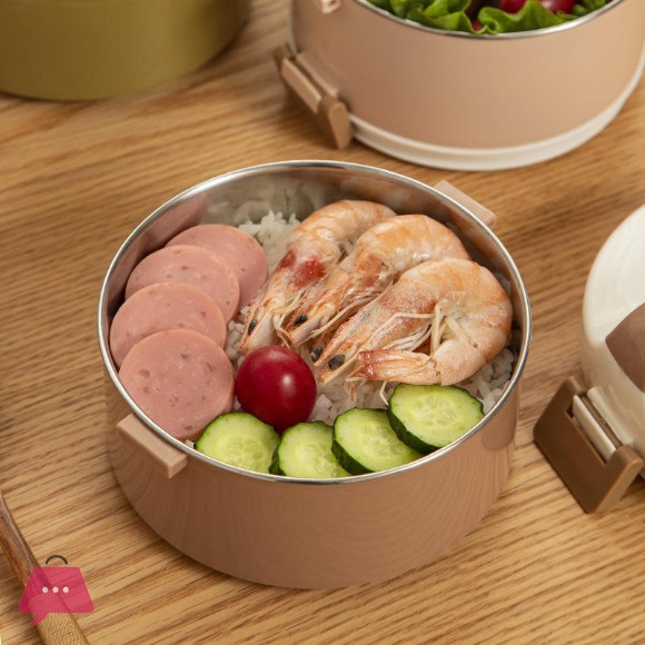 Modern Stainless Steel Portable Environment-friendly PP Plastic Lid Bento Box Lunch Box