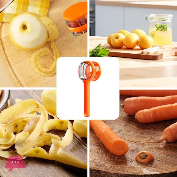 Multifunctional Vegetable Peeler with Container – Double-Sided Stainless Steel Peeler for Fruits & Vegetables