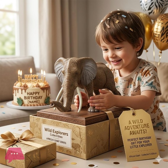 Realistic African Elephant Figure