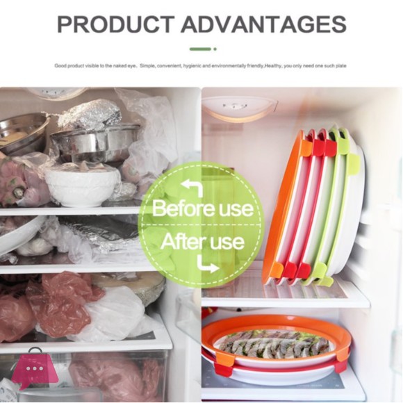 Round Food Preservation Tray Reusable Stackable Food Container Food Sealed Tray
