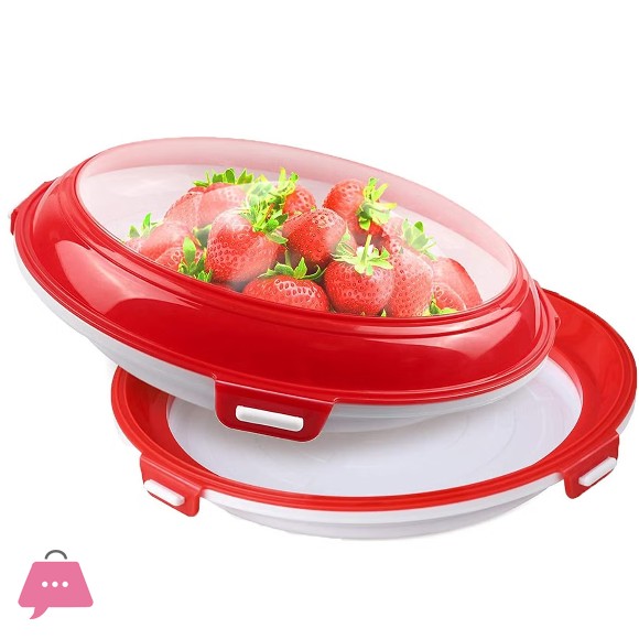 Round Food Preservation Tray Reusable Stackable Food Container Food Sealed Tray
