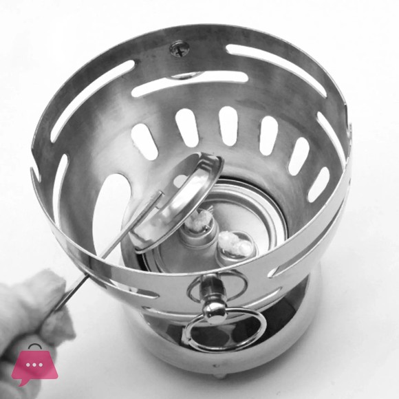 Round Stainless Steel Single Hot Pot with Glass Lid 18.5cm