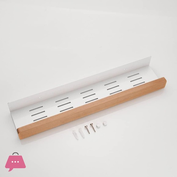 Shower Caddy Wood Bathroom Shelf Floating Shelves Shampoo Soap Dish Storage Rack