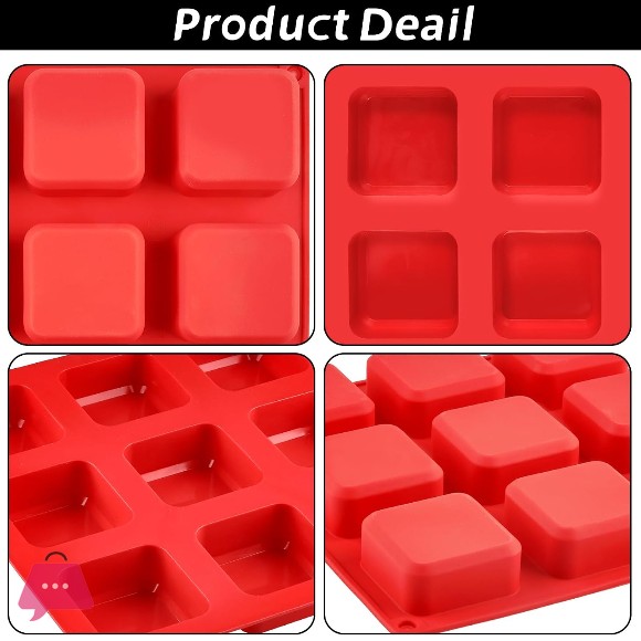 Silicone Brownie Pan 9 Cavity Square Baking Pan Perfect for Brownies