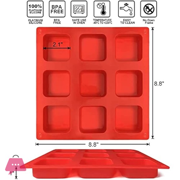 Silicone Brownie Pan 9 Cavity Square Baking Pan Perfect for Brownies