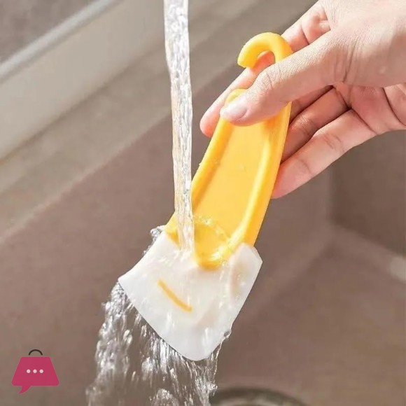 Silicone Kitchen Spatula Food Scraper Heat Resistant Multipurpose for Cleaning Pans Dishes, Pots and Plates, Removes Oil and Leftovers