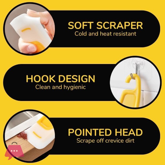 Silicone Kitchen Spatula Food Scraper Heat Resistant Multipurpose for Cleaning Pans Dishes, Pots and Plates, Removes Oil and Leftovers