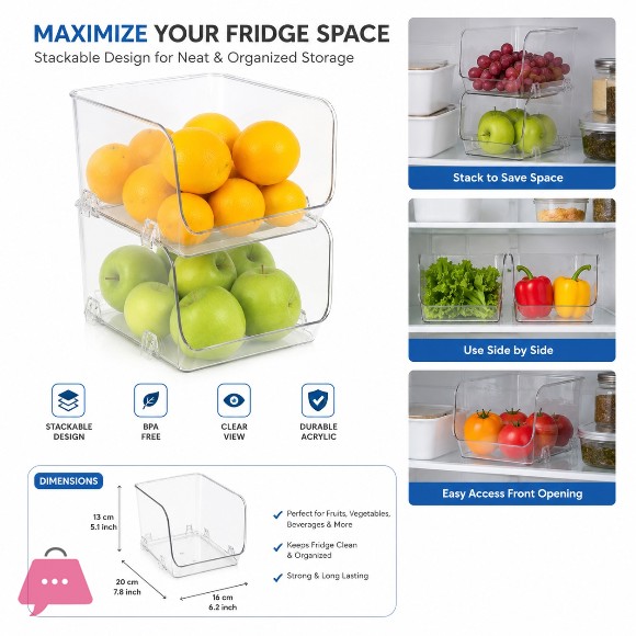 Stackable Fridge Storage Basket