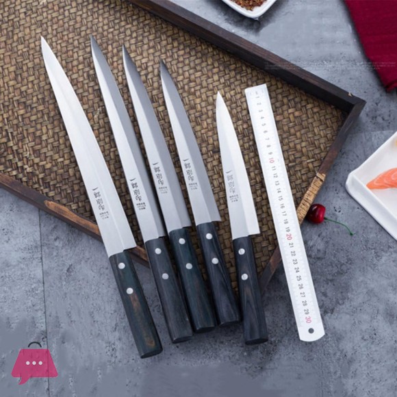 Stainless Steel Sushi Sashimi Knife Wooden Handle