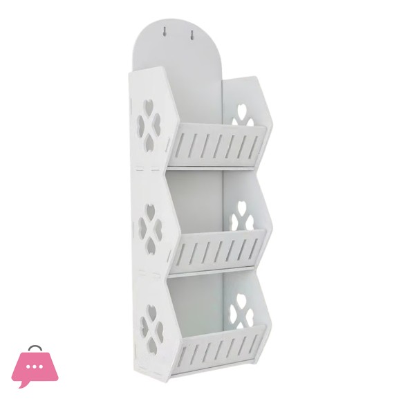 Wood Three Layer Wall Mounted Bathroom Storage Rack