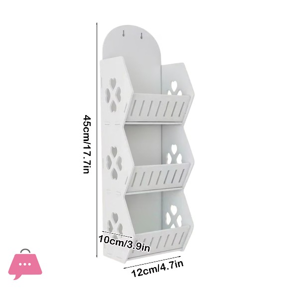 Wood Three Layer Wall Mounted Bathroom Storage Rack
