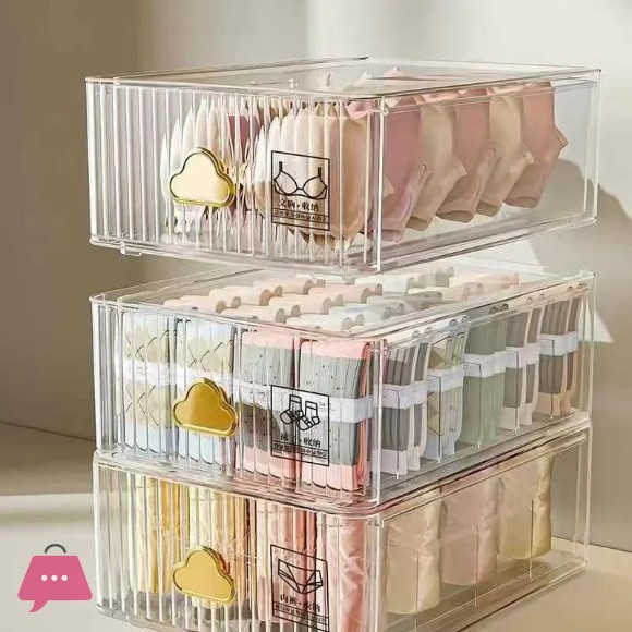 Transparent Wall-Mounted Drawers Underwear Socks Separator Organizer Box Home Wardrobe Dividing Tool Plastic Storage Box