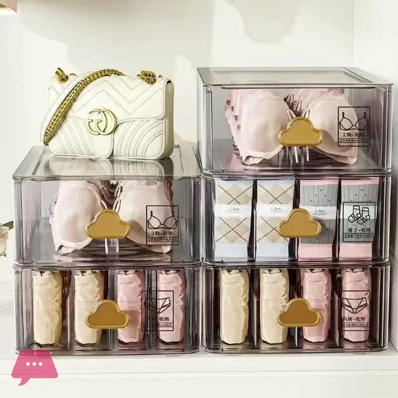 Transparent Wall-Mounted Drawers Underwear Socks Separator Organizer Box Home Wardrobe Dividing Tool Plastic Storage Box