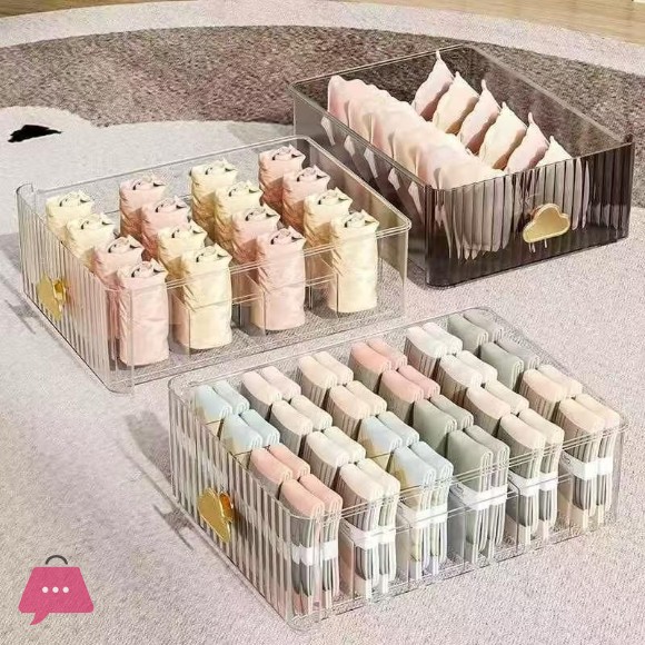 Transparent Wall-Mounted Drawers Underwear Socks Separator Organizer Box Home Wardrobe Dividing Tool Plastic Storage Box