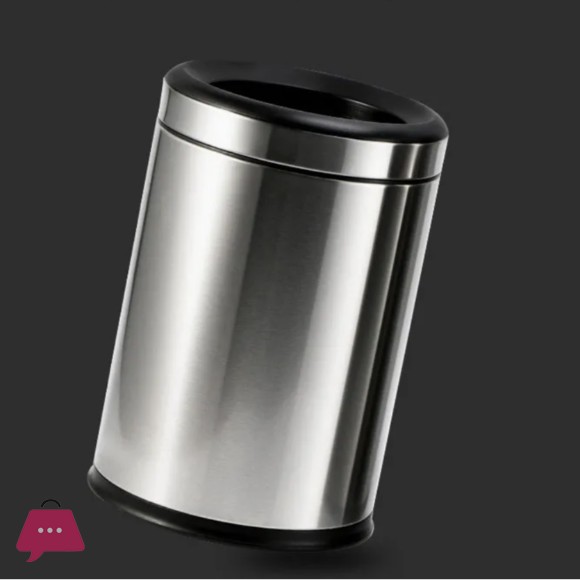 Trash Cans Open Top Dustbin Round & Square Stainless Steel inner Bin Plastic 12L