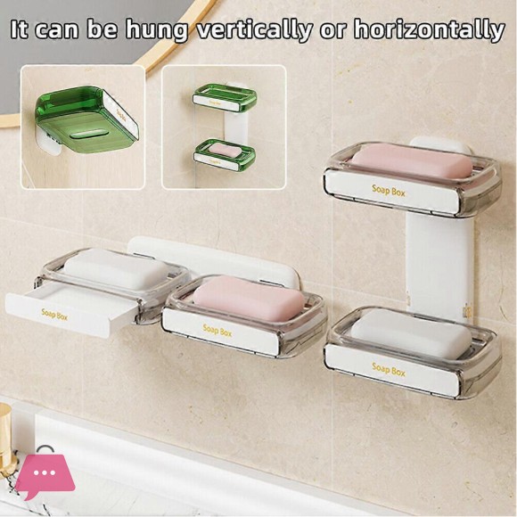 Wall-mounted Soaps Box Punch-free Drain Soaps Holder Multipurpose Waterproof Soaps Storage Case