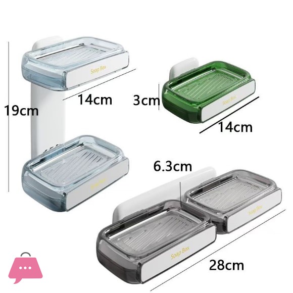 Wall-mounted Soaps Box Punch-free Drain Soaps Holder Multipurpose Waterproof Soaps Storage Case