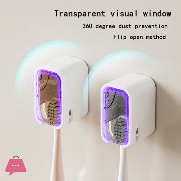 Wall-Mounted Toothbrush Holder 1pc No Drilling