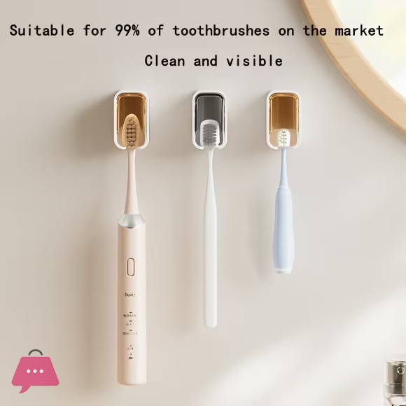 Wall-Mounted Toothbrush Holder 1pc No Drilling