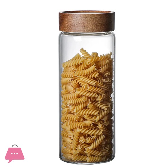WellDeco Glass Air Tight Borosilicate Jars With Wood Lid