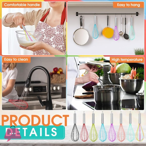 Whisks Silicone Wire for Silicone Whisks Non Scratch Stainless Steel Egg Beater Whisk